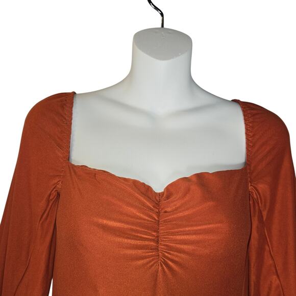We Are HAH Womens Womens Medium Don't Be Square Bodysuit Burnt Orange Festival - Picture 3 of 10